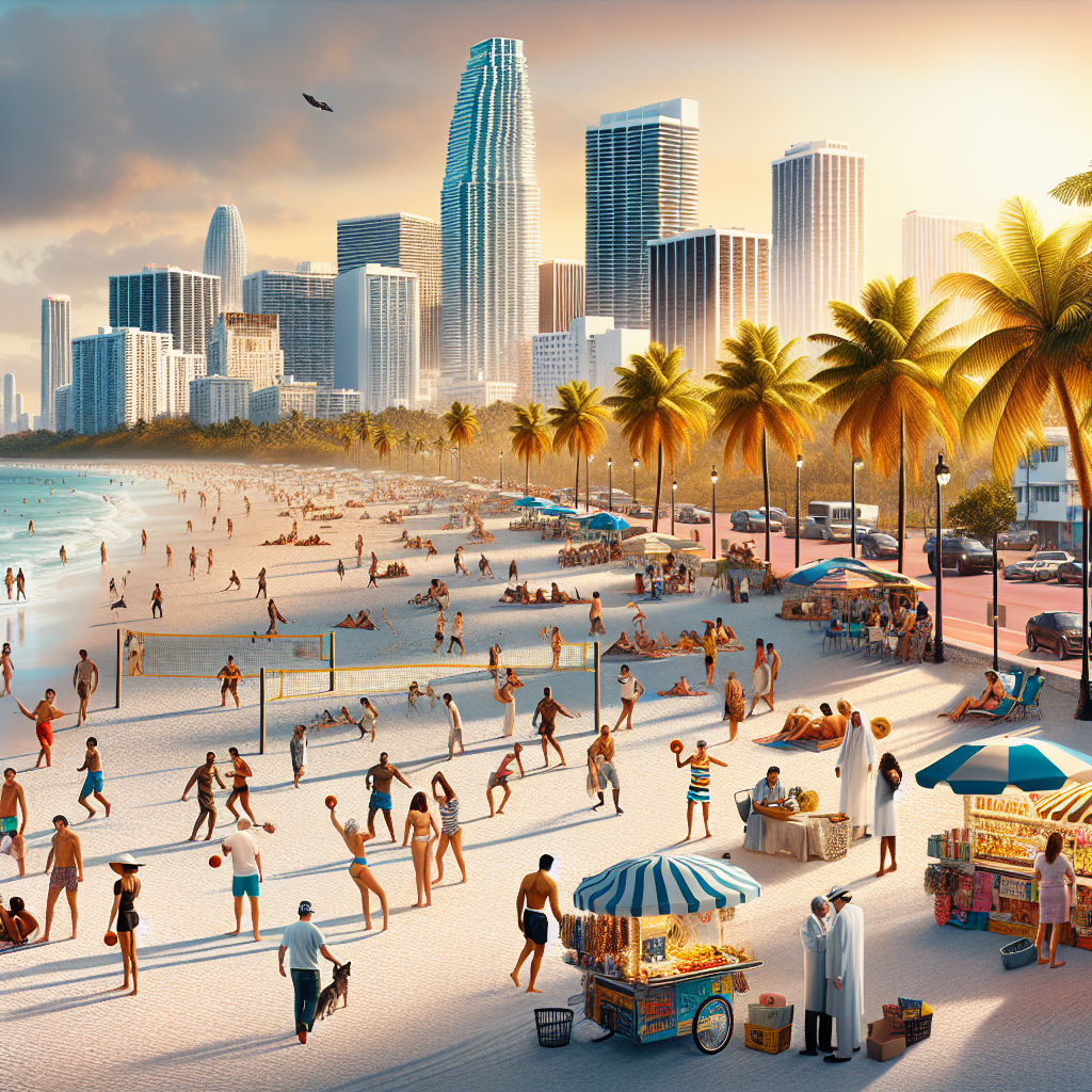 Miami and usa for holiday realistic style